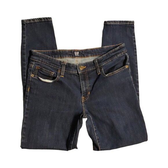 Gap Denim Legging Women's Size 30 Dark Wash Low Rise Stretch Cropped Skinny Leg - Picture 3 of 10
